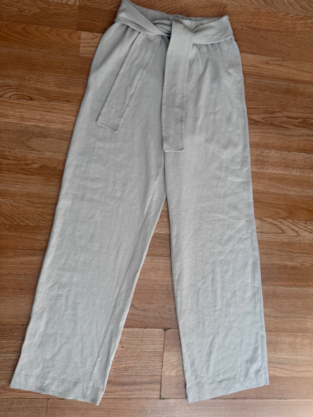 Zara Ivory Tie-Waist Wide Leg Pants